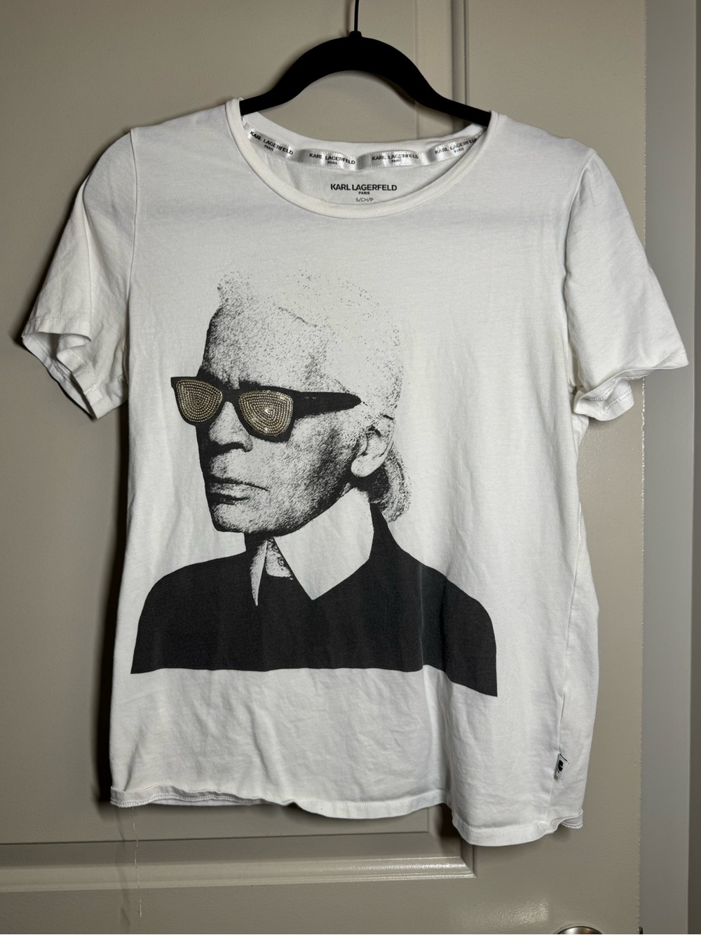 Karl Lagerfeld White Graphic Crewneck T-Shirt